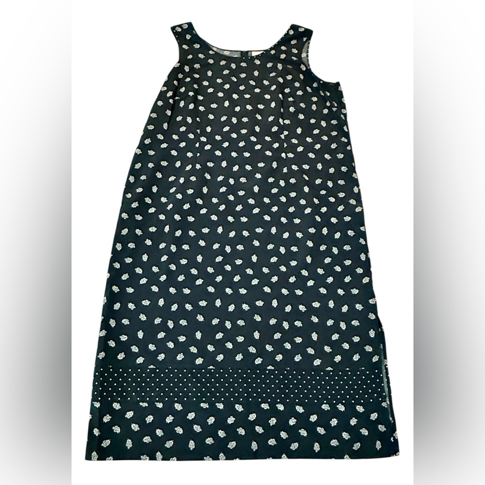 Vintage Kathy Lee Shift Dress Plus Size 24-W Black/White‎ Sleeveless Sundress